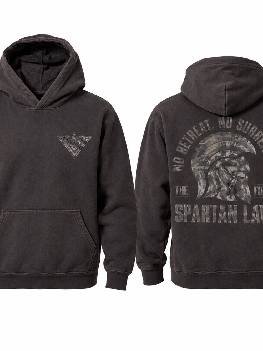 Bella + Canvas 2XL Spartan Graphic Pullover Hoodie Black